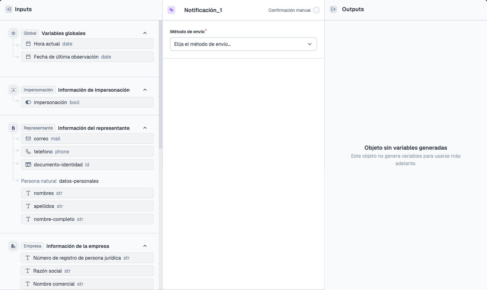 Configuración del nodo Notificaciones